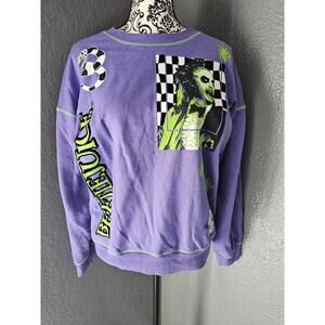 Women's Beetlejuice Sweater Pullover Purple Size Large The Ghost With Most Movie